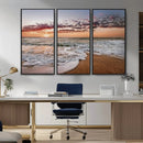 Ocean Sunset Wall Art Canvas Print – Framed Sandy Shore