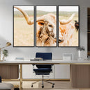Texas Longhorn Wall Art Canvas Print – Framed Spotted Cow