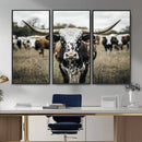 Texas Longhorn Wall Art – Framed Speckled Cow Canvas by MyGreatCanvas | Canvas Wall Art Prints | Photo Prints & Wall Decor