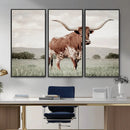 Texas Longhorn Wall Art – Framed Spotted Cattle Canvas by MyGreatCanvas | Canvas Wall Art Prints | Photo Prints & Wall Decor