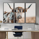 Texas Longhorn Wall Art – Framed Speckled Cow Canvas by MyGreatCanvas | Canvas Wall Art Prints | Photo Prints & Wall Decor