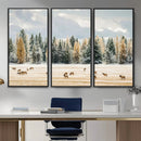 Elk Herd Wall Art – Framed Snowy Forest Canvas Artwork, by MyGreatCanvas | Canvas Wall Art Prints | Photo Prints & Wall Decor