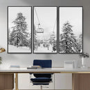 Ski Lift Wall Art – Framed Snowy Mountain Canvas Artwork by MyGreatCanvas | Canvas Wall Art Prints | Photo Prints & Wall Decor