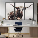 Texas Longhorn Wall Art – Framed Spotted Bull Canvas by MyGreatCanvas | Canvas Wall Art Prints | Photo Prints & Wall Decor