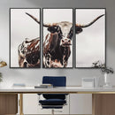 Texas Longhorn Wall Art Canvas Print – Framed Spotted Bull by MyGreatCanvas | Canvas Wall Art Prints | Photo Prints & Wall Decor