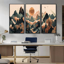 Wood Mountain Landscape Wall Art Canvas Print – Framed