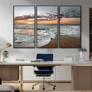 Ocean Sunset Wall Art Canvas Print – Framed Beach Waves