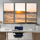 Calm Water Wall Art – Framed Sunset Waves Canvas Artwork, by MyGreatCanvas | Canvas Wall Art Prints | Photo Prints & Wall Decor