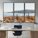 Desert Lake Wall Art – Framed Cactus Mountain Canvas by MyGreatCanvas | Canvas Wall Art Prints | Photo Prints & Wall Decor