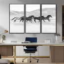 Wild Horses Running Wall Art Canvas Print, Framed Black by MyGreatCanvas | Canvas Wall Art Prints | Photo Prints & Wall Decor