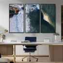 Ocean Wave Wall Art – Aerial Coastal View Canvas Artwork, by MyGreatCanvas | Canvas Wall Art Prints | Photo Prints & Wall Decor