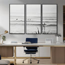 Surfer Silhouette Wall Art – Framed Calm Ocean Canvas by MyGreatCanvas | Canvas Wall Art Prints | Photo Prints & Wall Decor