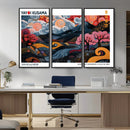 Modern Japanese Wall Art Canvas Print – Framed Abstract