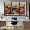 Modern Japanese Wall Art Canvas Print – Framed Abstract