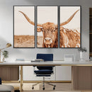 Longhorn Bull Wall Art Canvas Print – Framed Western Cow
