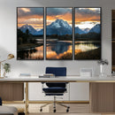 Mountain Sunset Wall Art Canvas Print – Framed Alpine