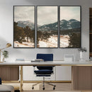 Mountain Landscape Wall Art Canvas Print – Framed Snowy