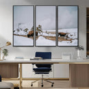 Bison Wildlife Wall Art Canvas Print – Framed Snowy Prairie