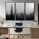 Misty Pines Wall Art Canvas Print – Framed Woodland