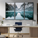 Mountain Lake Wall Art Canvas Print – Framed Toblacher See