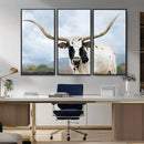 Texas Longhorn Wall Art Canvas Print – Framed Western Rustic