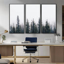 Foggy Forest Wall Art Canvas Print – Framed Misty Pines