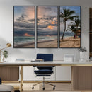 Tropical Storm Wall Art Canvas Print – Framed Moody Beach