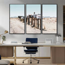 Desert Mailboxes Canvas Print – Framed Minimal Western