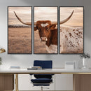 Texas Longhorn Cow Canvas Wall Art, Majestic Bull and Rustic by MyGreatCanvas | Canvas Wall Art Prints | Photo Prints & Wall Decor