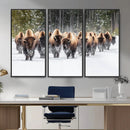 Bison Herd Scene Wall Art Canvas Print – Framed Western by MyGreatCanvas | Canvas Wall Art Prints | Photo Prints & Wall Decor