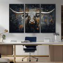 Rustic Longhorn Bull Wall Art Canvas Print – Vintage Western by MyGreatCanvas | Canvas Wall Art Prints | Photo Prints & Wall Decor