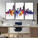 Atlanta Skyline Wall Art Canvas Print – Framed Colorful