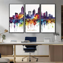 Atlanta Skyline Wall Art Canvas Print – Framed Colorful