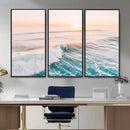 Sunset Surfing Wall Art Canvas Print, Ocean Wave Surfer with by MyGreatCanvas | Canvas Wall Art Prints | Photo Prints & Wall Decor