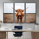 Longhorn Bull Wall Art Canvas Print – Framed Rustic by MyGreatCanvas | Canvas Wall Art Prints | Photo Prints & Wall Decor