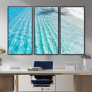 Crystal Clear Ocean Water Sunlit Reflections Palm Shadow Sandy Beach Tropical Wall Art for Home, Office Decor by MyGreatCanvas | Canvas Wall Art Prints | Photo Prints & Wall Decor