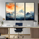 Warm Clouds Abstract Mountain Wall Art Canvas Print