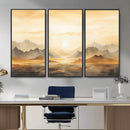 Sepia Color Abstract Mountain Wall Art Canvas Print