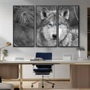 Wild Wolf Blue Eye Wall Art Canvas Print