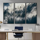 Foggy Pine Forest Wall Art – Framed Black White Nature by MyGreatCanvas | Canvas Wall Art Prints | Photo Prints & Wall Decor