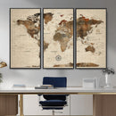 World Map Canvas Print – Framed Detailed Map of the World
