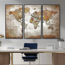 Vibrant Watercolor World Map Canvas Wall Art – Framed Travel by MyGreatCanvas | Canvas Wall Art Prints | Photo Prints & Wall Decor