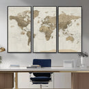 Detailed World Map Wall Art Canvas Print by MyGreatCanvas | Canvas Wall Art Prints | Photo Prints & Wall Decor