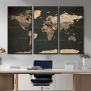 Vintage World Map Canvas Wall Art – Framed Travel Map for by MyGreatCanvas | Canvas Wall Art Prints | Photo Prints & Wall Decor