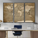World Map Wall Art Canvas Print, Framed Map Art Picture by MyGreatCanvas | Canvas Wall Art Prints | Photo Prints & Wall Decor