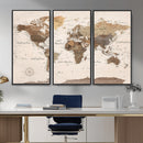 World Map Canvas Print – Framed Detailed Map of the World