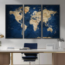 World Map Canvas Print – Framed Travel Map Wall Art for