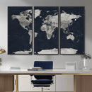 Colorful Watercolor World Map Canvas Print – Vibrant Framed