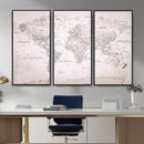 World Map Canvas Print – Detailed Map of the World Wall Art