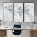 World Map Canvas Print – Detailed Map of the World Wall Art